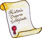 Historic Organ Certificate